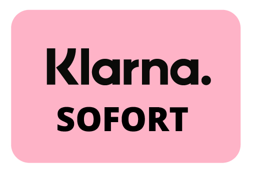 Rosa Hintergrund mit schwarzem Klarna Sofortschriftzug